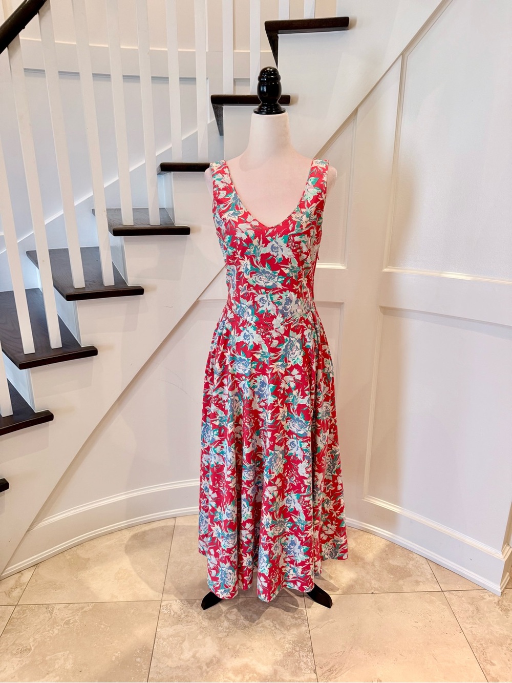 Vintage Laura Ashley Floral Chintz Dress, Size 8